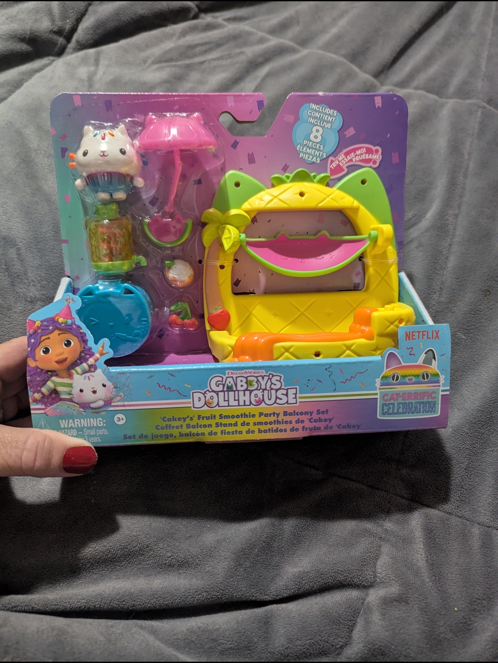 Gabby’s Dollhouse Cakey’s Fruit Smoothie Party Balcony Playset - Yellow/Pink